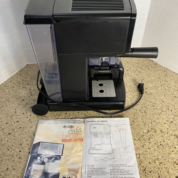 MR. COFFEE CAFE BARISTA Stainless Steel BVMC-ECMP1000 Espresso Cappuccino EUC - Picture 3 of 8